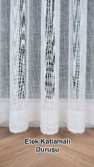 Natural Keten Tül Birinci Kalite İplikten Özel Üretilmiştir, Kurşunlu-katlamalı Etek, Standart Kanun Pile-es Pile-amerikan Pile-kuşgözü Seçeneğiyle