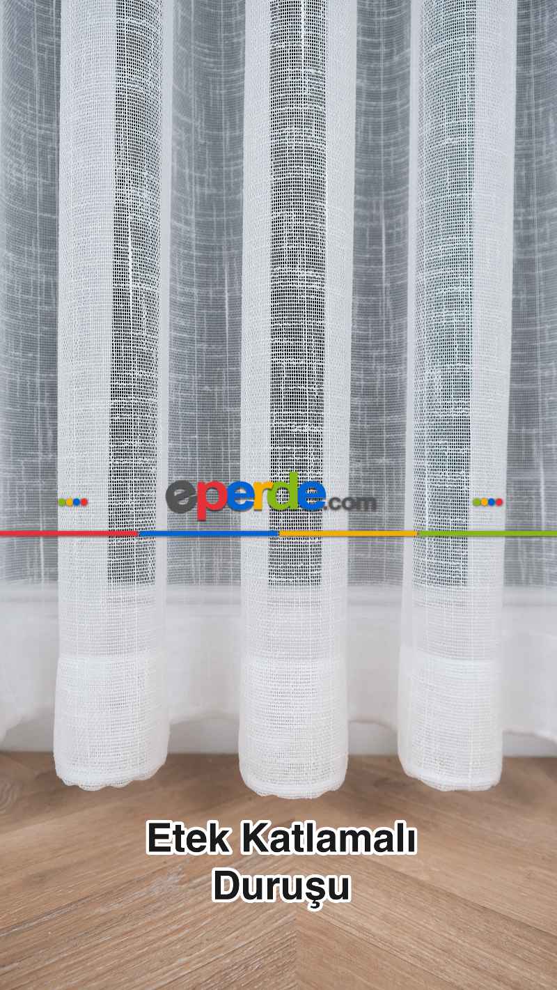 Mutfak - Natural Keten Tül Birinci Kalite İplikten Özel Üretilmiştir Ütü İstemez