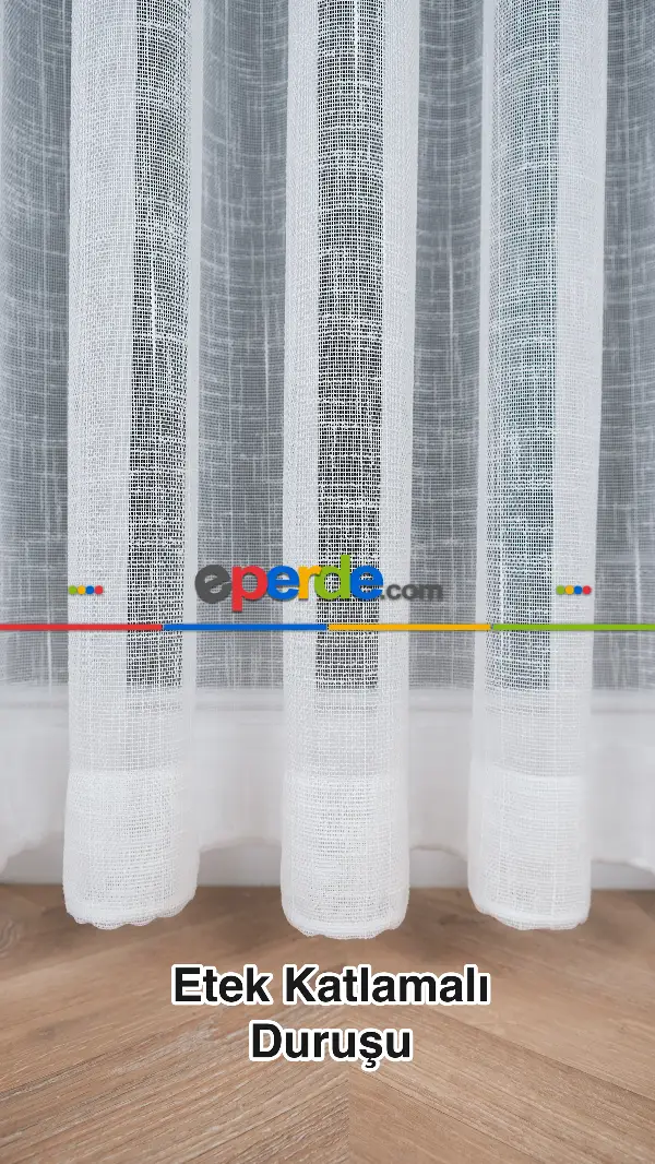 Natural Keten Tül Birinci Kalite İplikten Özel Üretilmiştir, Kurşunlu-katlamalı Etek, Standart Kanun Pile-es Pile-amerikan Pile-kuşgözü Seçeneğiyle