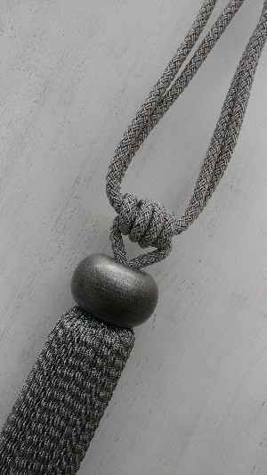 Bukle Gri Braçol Perde Bağı- Gri-füme-antrasit