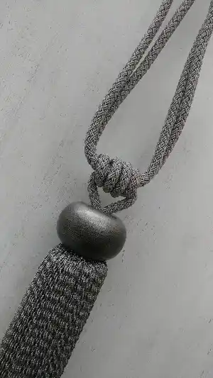 Bukle Gri Braçol Perde Bağı- Gri-füme-antrasit