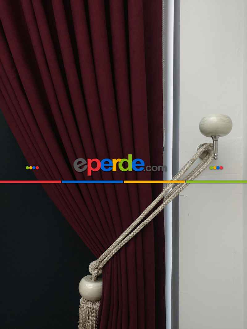 Düz Renk Dökümlü Fon Perde (150)- Bordo