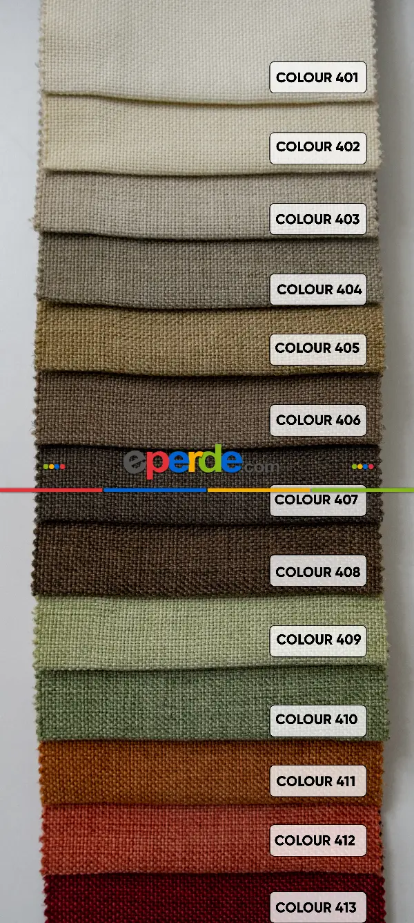 Yatak Odası - Düz Fon Perdelik Modern Keten Kumaş