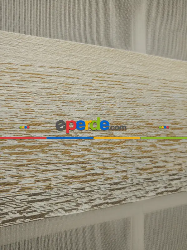 Krem - Kahverenk Geçişli Zebra Perde 2021 Elit(kalın Kumaş)- Krem-kahve