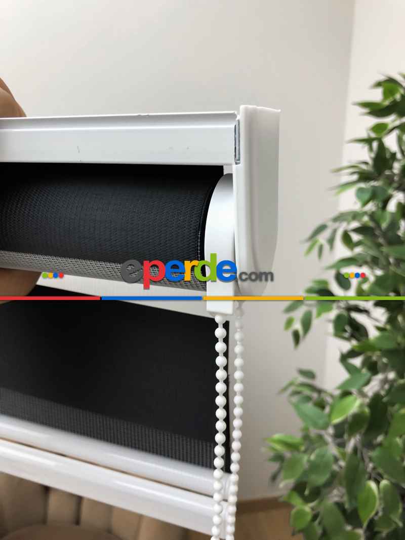 Yüksek Kalite Düz Zebra Perde - Siyah Renk- Siyah