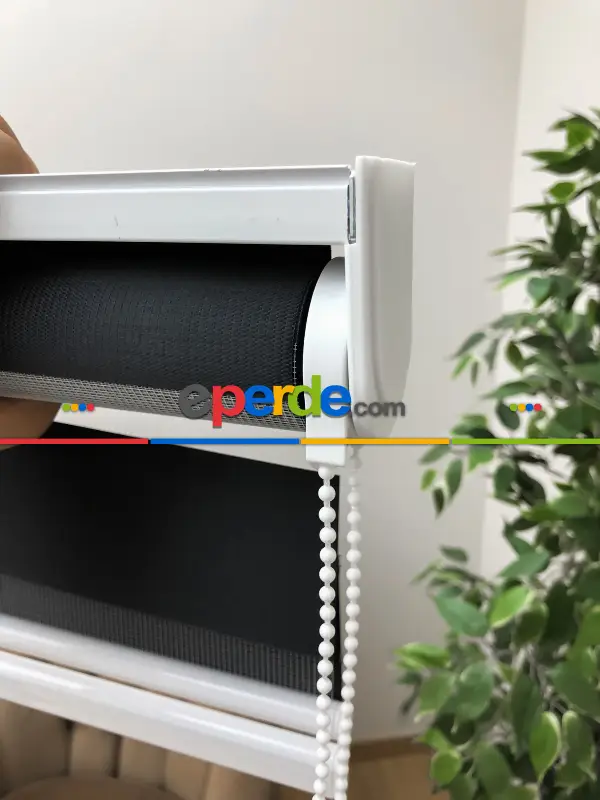 Salon Zebra Perde - Yüksek Kalite Düz Zebra Perde - Siyah Renk- Siyah