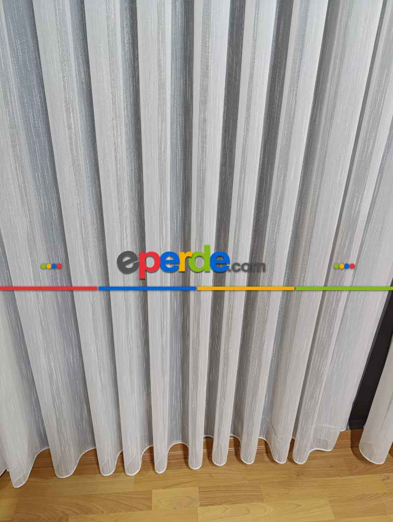 Lüx Bambu Vakko Şantuk Gramajlı Eteği Kurşunlu Ekru Tül