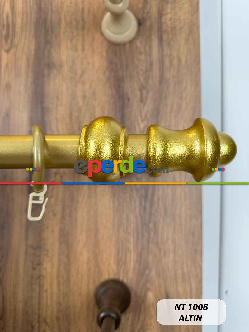 Altın Yaldız Raylı Veya Raysız Plastik Halkalı Rustik Perde Askısı