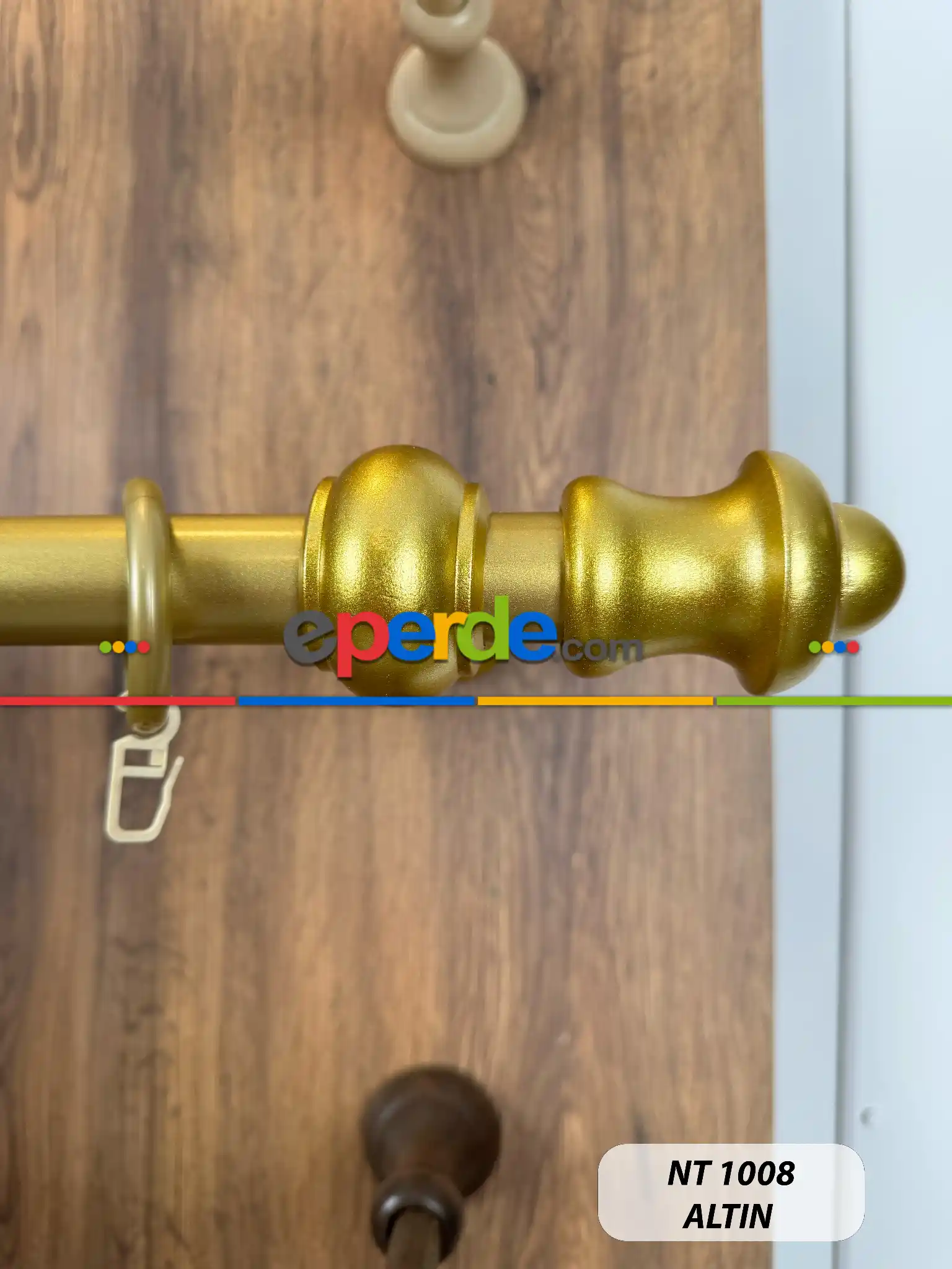 Altın Yaldız Raylı Veya Raysız Plastik Halkalı Rustik Perde Askısı