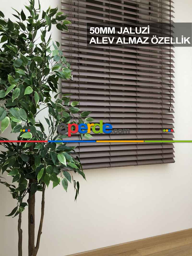 Mutfak Ahşap Jaluzi Perde- Vizon Rengi