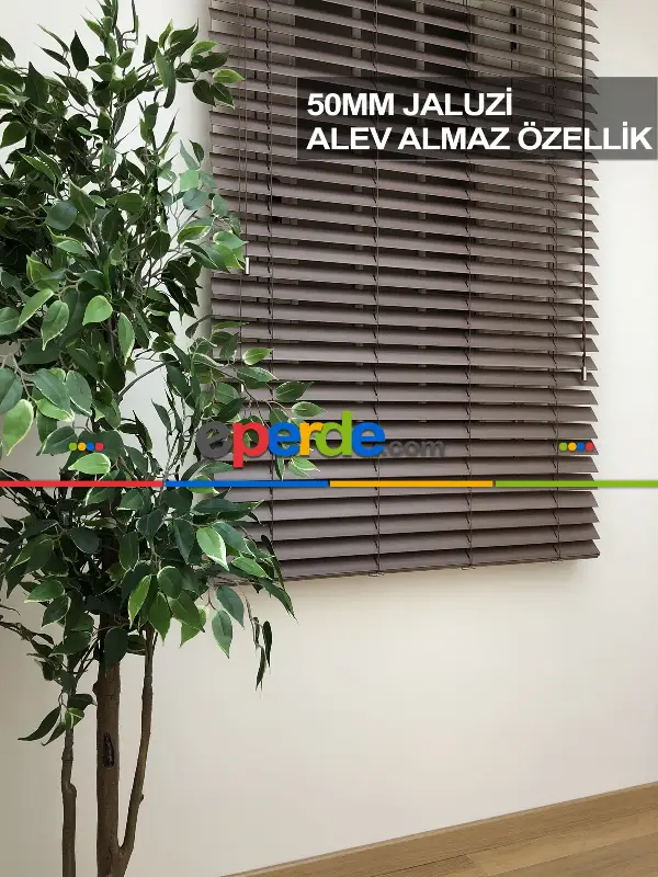 Mutfak Ahşap Jaluzi Perde- Vizon Rengi