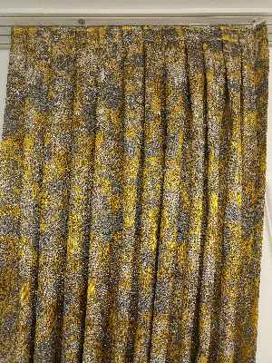 Patine Desenli Jakar Desenli Fon Perde- Gri Sarı