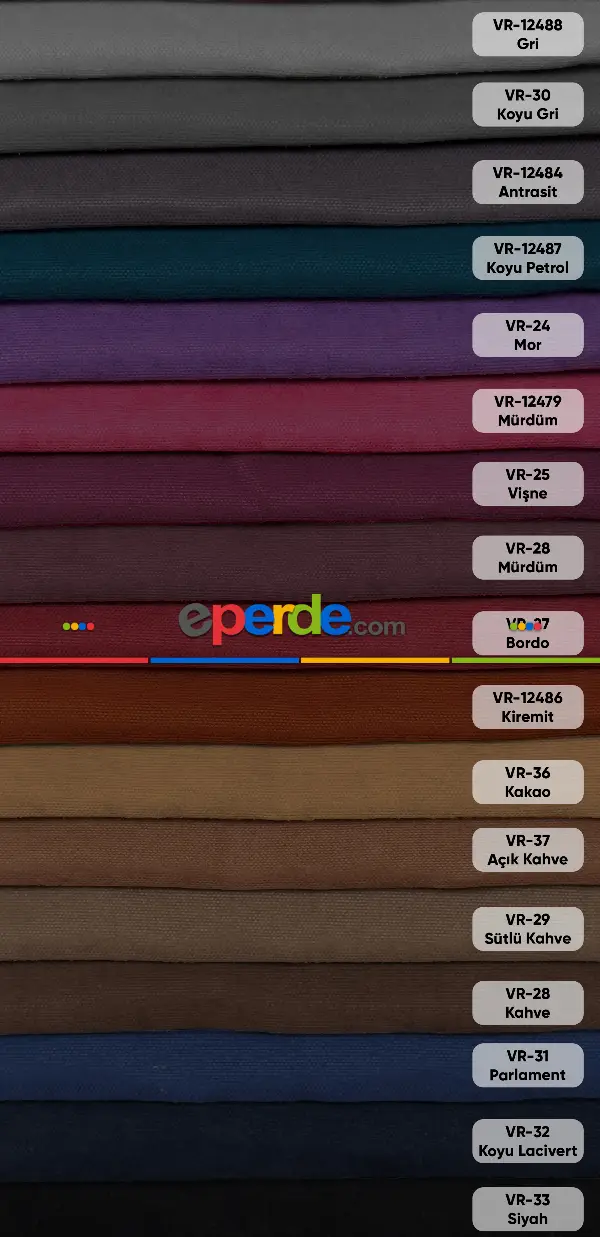 Kız ve Erkek Çocuk Odası Fon Perde - Çocuk Odası Düz Atlantik Fon Perde 22 Farklı Renk Dökümlü ( Özel Ölçü Sipariş )