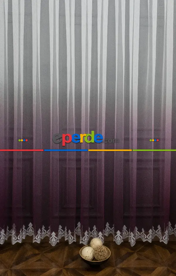 Tül Yarım Renkli Degrade Tül Renkli Tül