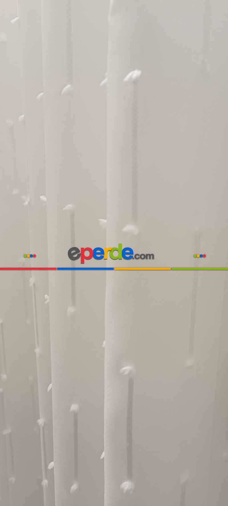 Yeni Nesil Ponpon Saçak Detaylı Tül Perdeler Ekru Renk