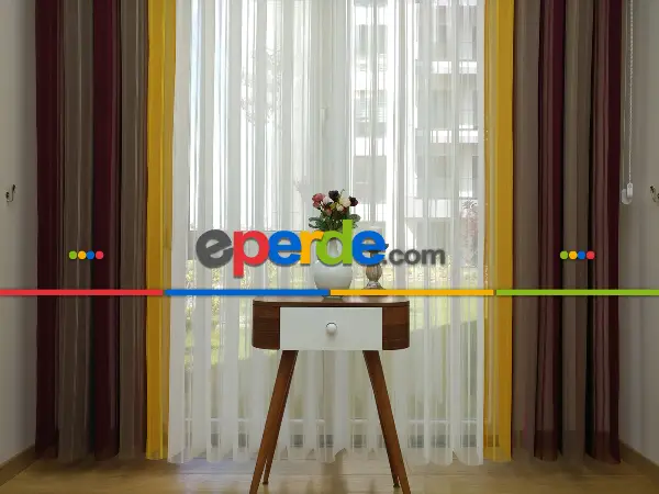 1. Kalite Çizgili Tül Dikey Zebra Perde - Ft-35 Bordo , Ft-09 Elegans , Ft-16 Hardal , Ft-02 Ekru- Bordo-ekru-sütlü Kahve-hardal Sarısı