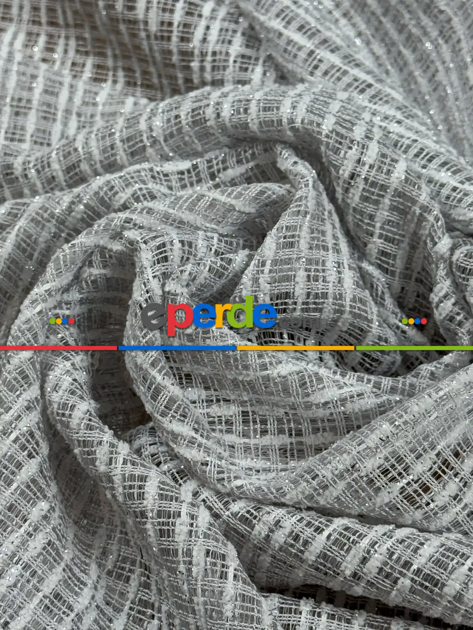 Simli Özel İplik Doğal Dokulu Düz Tül Perde - Özel Dokuma Ağır Gramajlı Premium