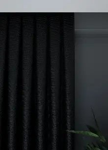 Düz Siyah Fon Perde Dökümlü 843