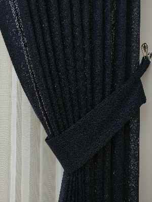 Antrasit Desenli Tül Fon Perde- Antrasit