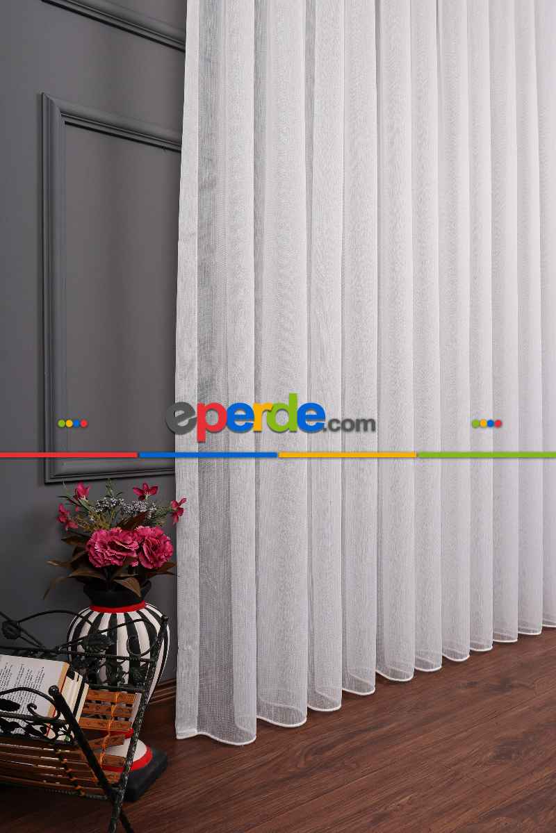 Yatak Odası - Bambu Keten Düz Tül Perde Akdz 995