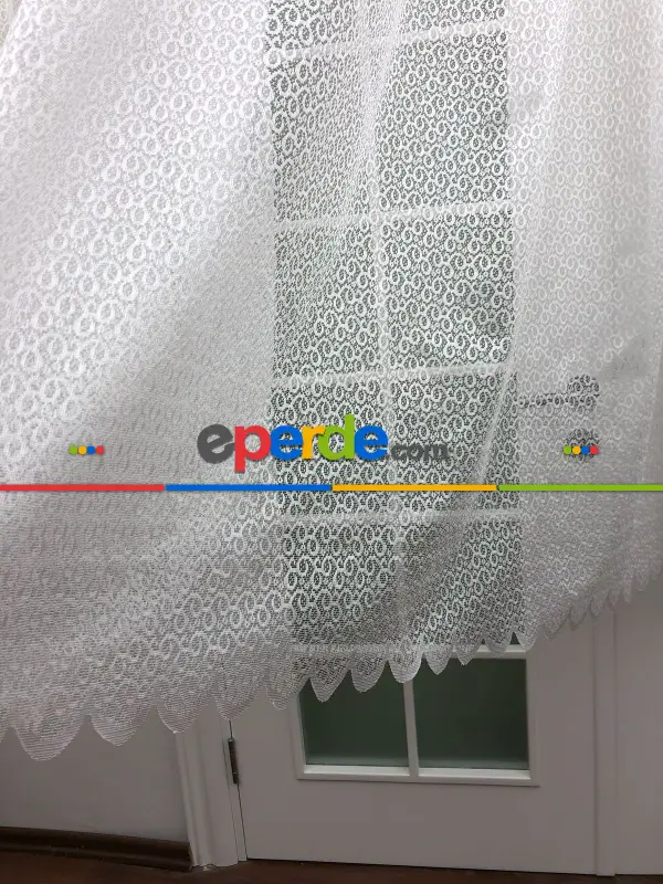 Örme Dokulu Tül Perde- Ekru