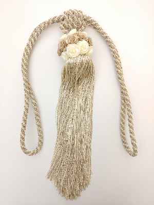 Krem Bej Braçol Perde Bağı- Krem-bej