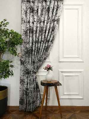 Jakar Dokuma - Spor Desenli Fon Perde- Siyah-gri Açık