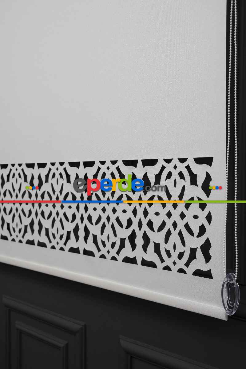 Yatak Odası - Ekru Renk Lazer Kesim Mat Stor Perde (ister Düz - İster Lazer Kesimli Satın Alın)