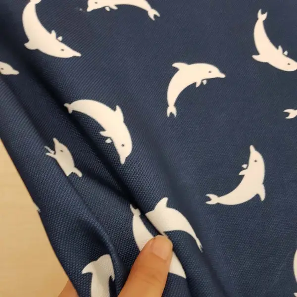 Bebek Odası - Marin Serisi Yunus Desenli Fon Perde Evm1512-3 Kumaşı Kalındır Duck Bezi Değildir- Lacivert-Beyaz