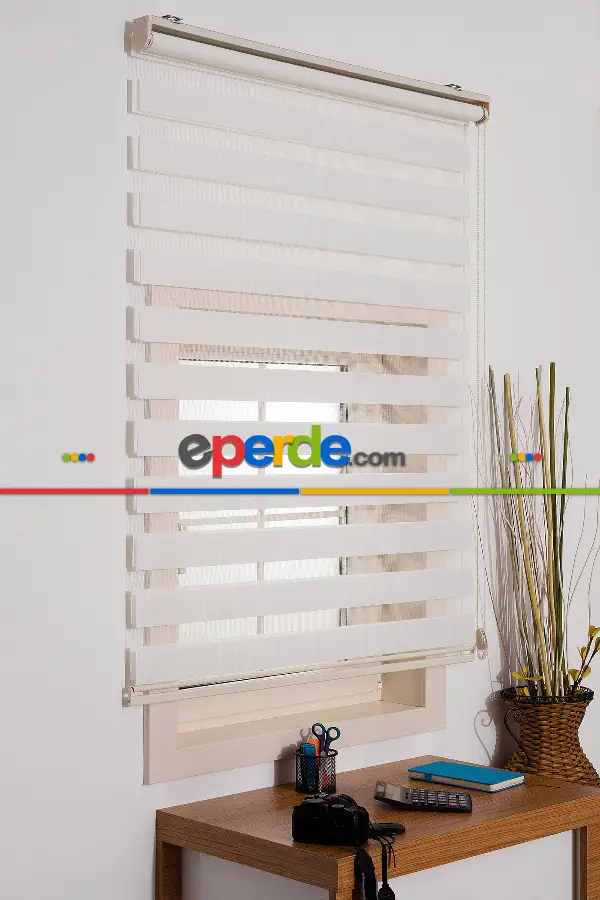 Mutfak Zebra Perde Düz Seri- Ekru