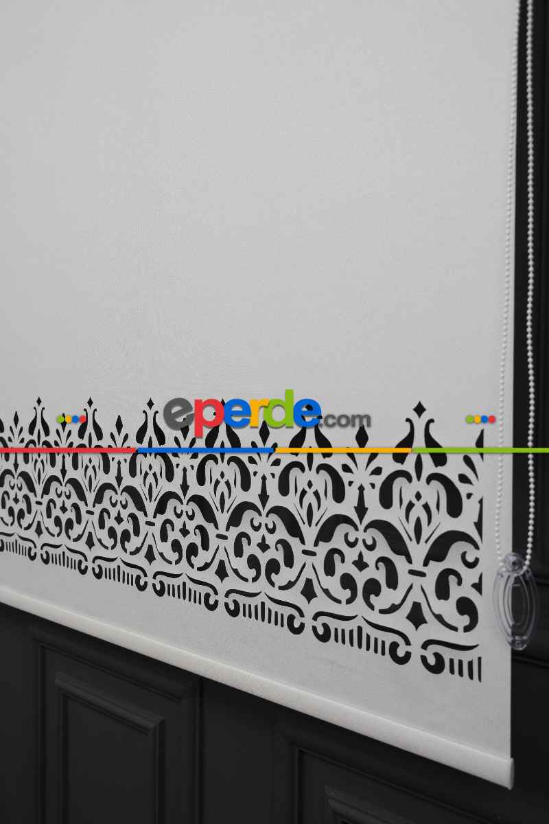 Ekru Renk Lazer Kesim Mat Stor Perde (ister Düz - İster Lazer Kesimli Satın Alın)