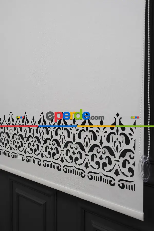 Yatak Odası - Ekru Renk Lazer Kesim Mat Stor Perde (ister Düz - İster Lazer Kesimli Satın Alın)