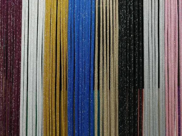 Bej Rengi Simli İp Perde Jumbo Zincir Serisi- Bej-gümüş