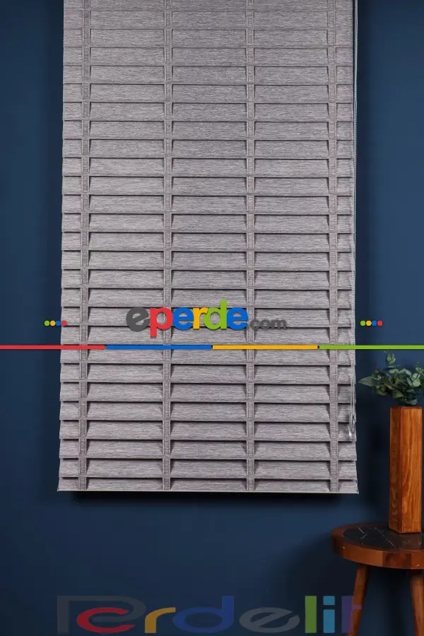 Perdelit Gri 50mm Silüet Kumaş Jaluzi Perde