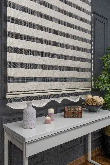 100x200 Hazır Krem Bambu Zebra Perde