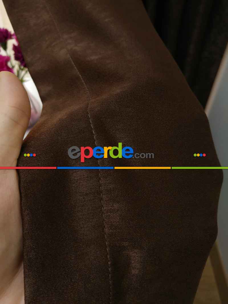 Soft Koyu Kahve Fon Perde Geniş En (285)- Kahve
