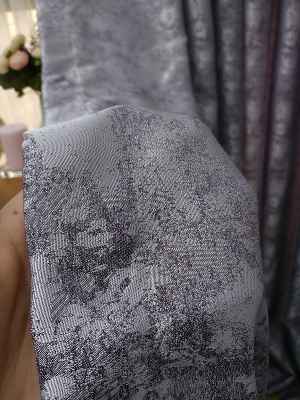 Patinedesenli Lila Koyu Renk Jakar Desenli Fon Perde- Lila Koyu Lila