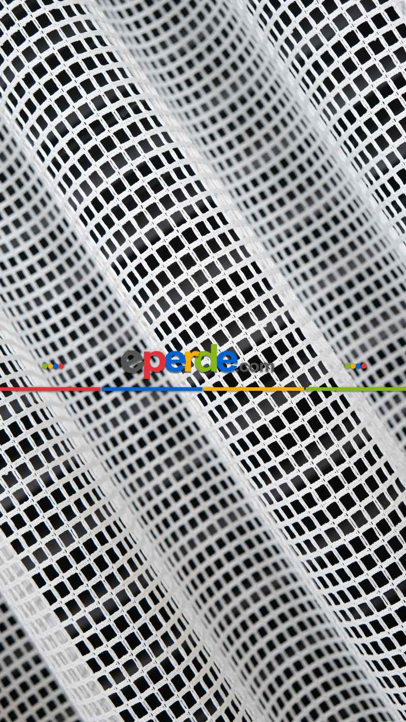 Ekru File Tül Perde, Ağır Gramajlı Premium Seri