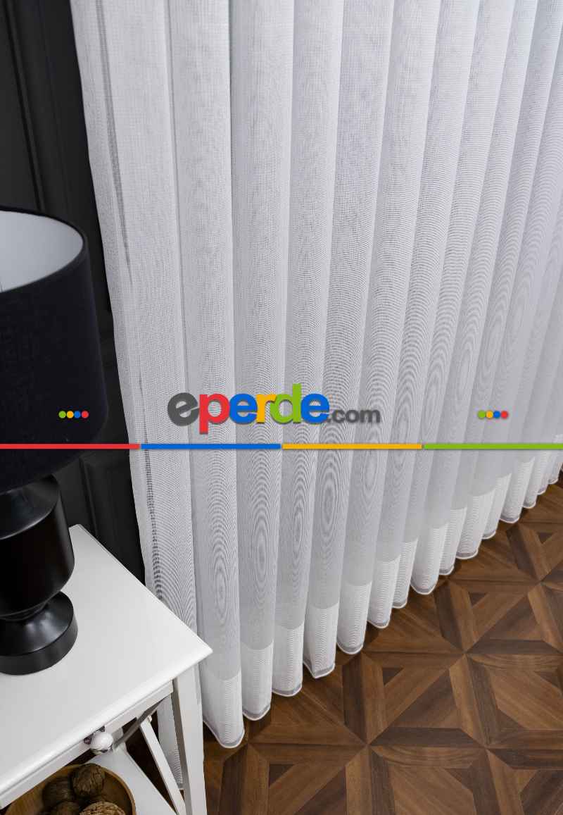 Yatak Odası - 2022 Etek Örme Bantlı Sugar Tül Perde 2165