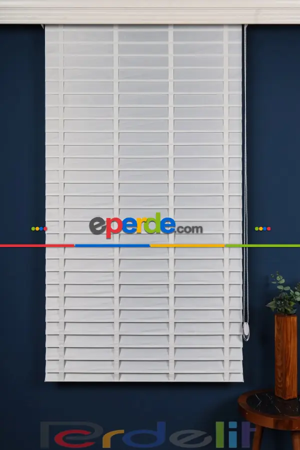 Perdelit Beyaz 50mm Silüet Kumaş Jaluzi Perde