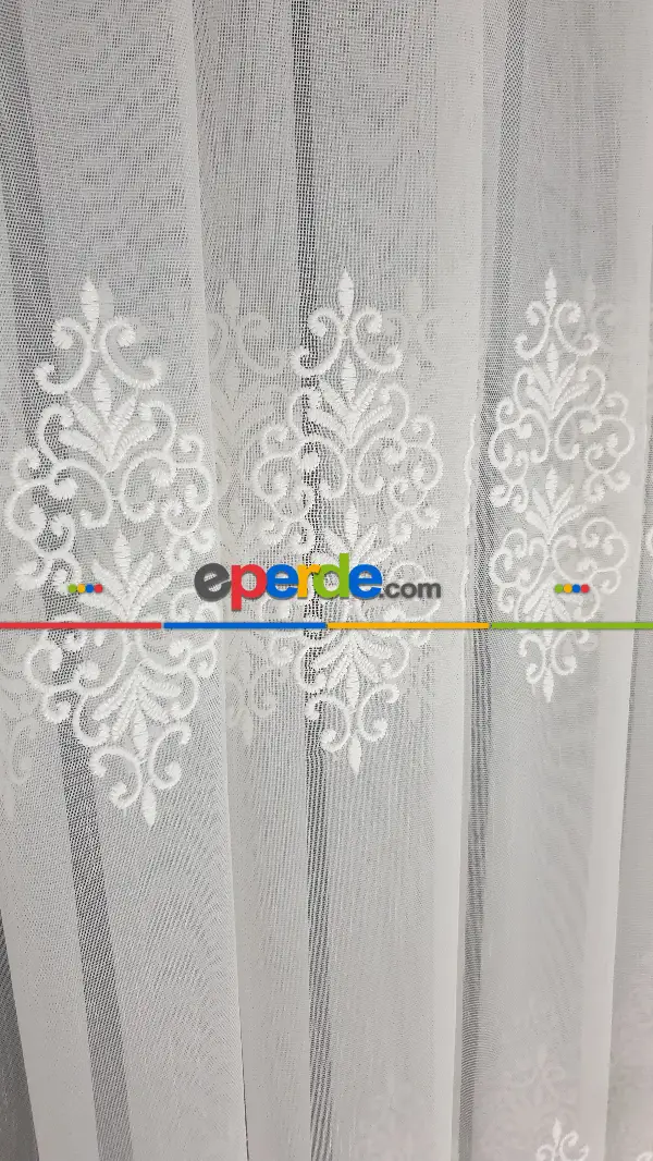 Bambu Ütü İstemez Kırışmaz Sıra Damask Tül