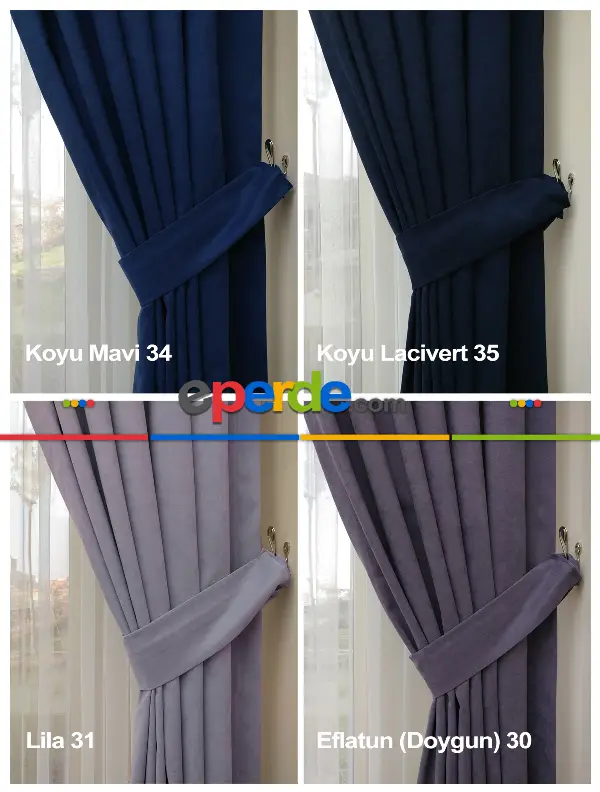 Düz Fon Perde 35 Renk Kadifemsi İpek Gibi Yumuşak Gramajı Yüksek Dökümlü- Çok Renkli