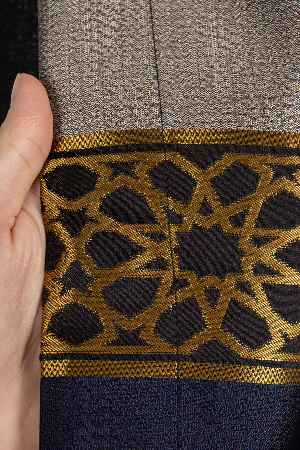 Modern Pano Fon Perde - Lacivert - Altın -vizyon 50cm X 1cm 