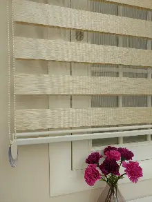 Sütlü Kahve Düz Bambu Zebra Perde- Sütlü Kahve