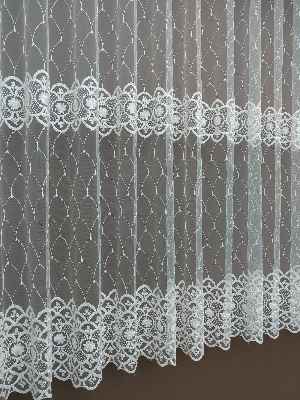 Brode İşlemeli Nakışlı Tül Perde (280)- Ekru