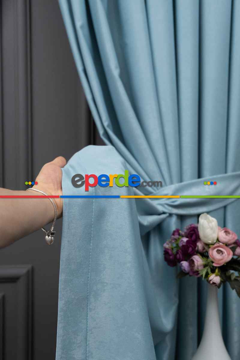 Salon - Soft Fon Perde Mint Yeşili Dökümlü En - Mint