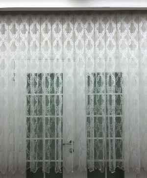 Kısa Boylu Tül Perde - Özel Örme Dokulu Tül Perde - Ekru Renk