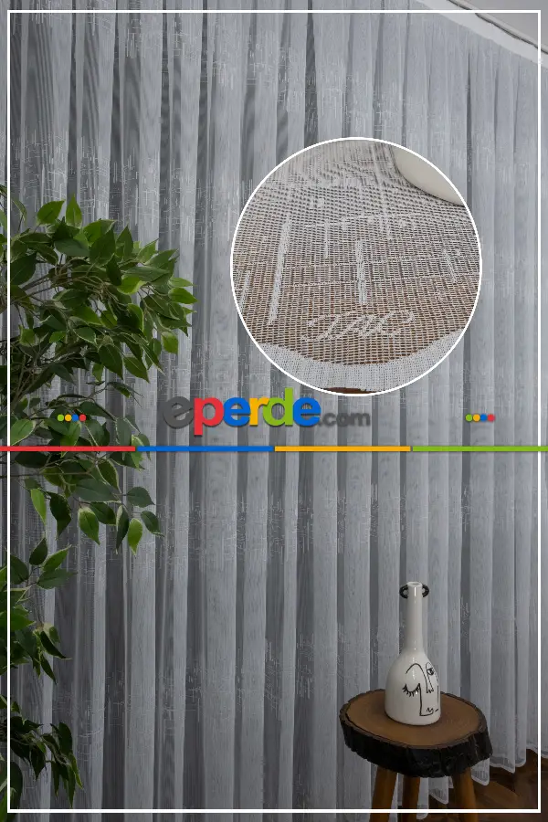 Taç Fransız Dantel Örme Tül Perde Konak153