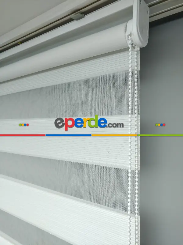 Salon Zebra Perde - 2021 Sezonu - Zebra Perde - Micro Plise (pileli) Zebra Perde- Krem