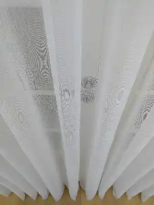 Etek Ucu Damask Dantel Tül Perde & Kruvaze Perde- Ekru